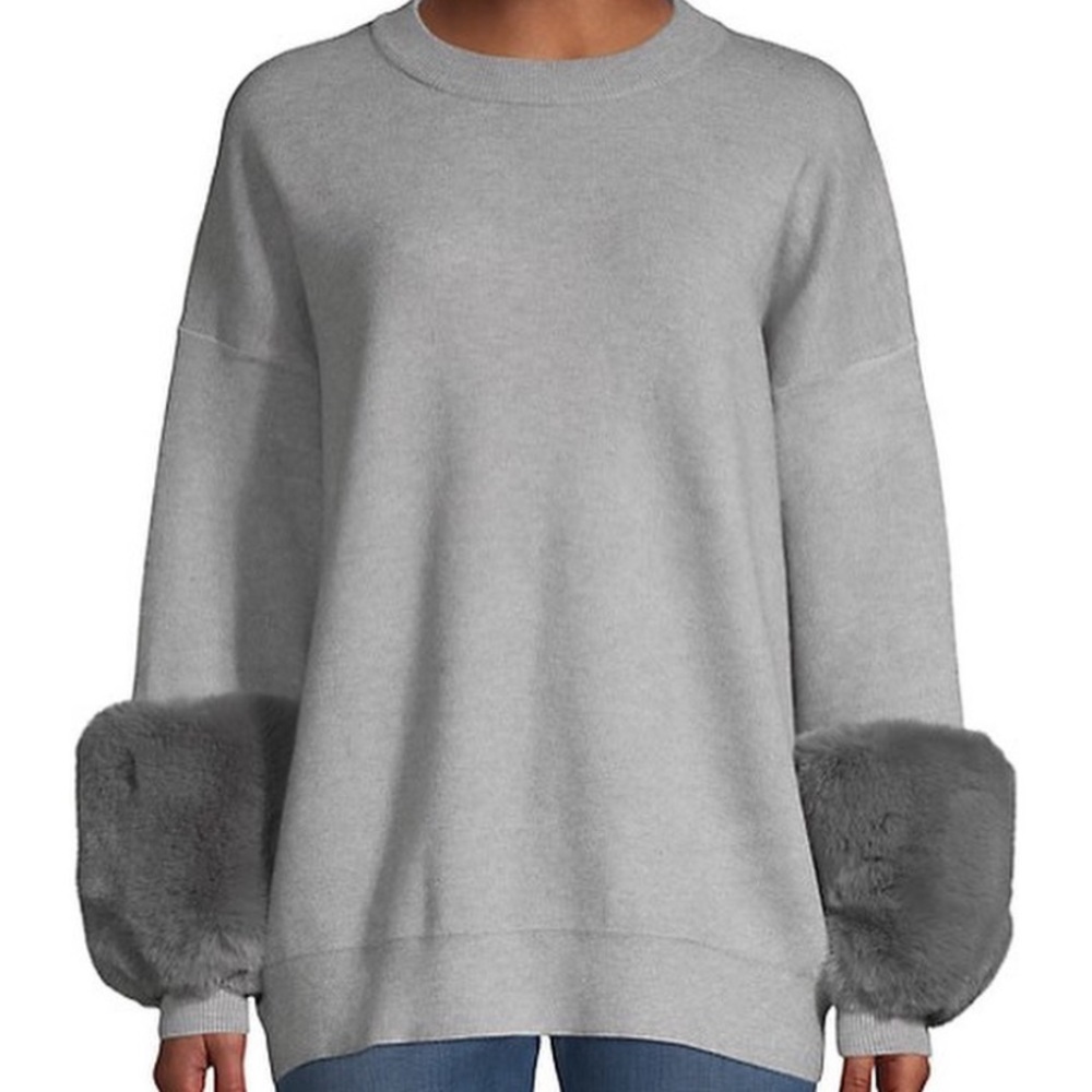 Saks 5th fur cuff sweater